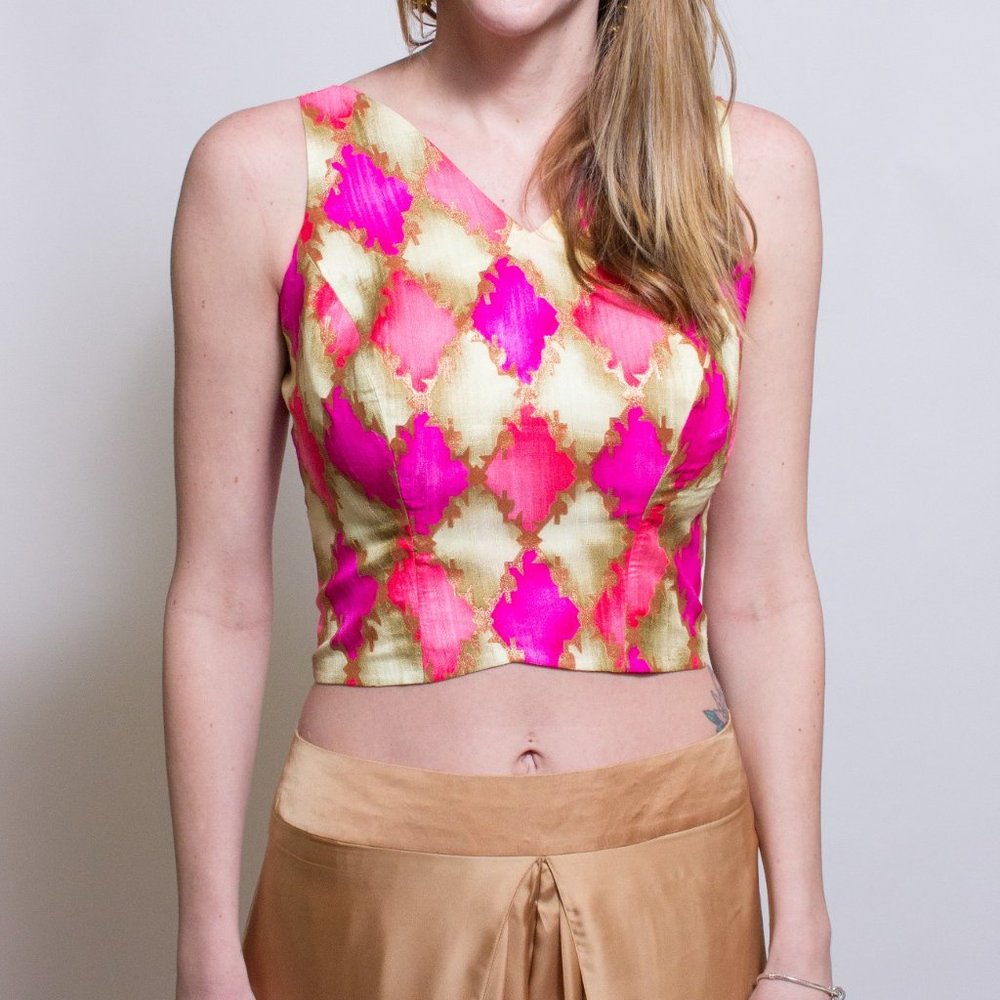 Buy Pink And Gold Dhoti Set for sale